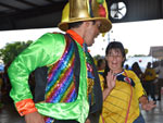 Quillama Folkloric Group dancer with a woman from the audience